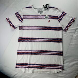 Mens White Zoo York XL Short Sleeve T Shirt V Neck Embroidered Tag NWT RN#130323